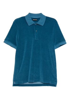 TOM FORD Towelling polo - Blue