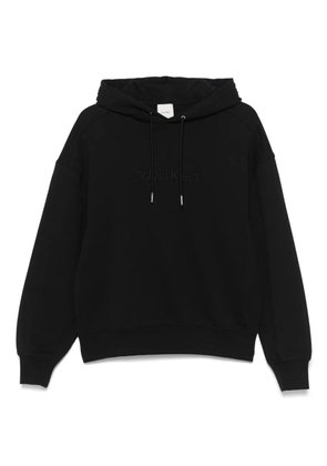 Calvin Klein logo-embroidered hoodie - Black