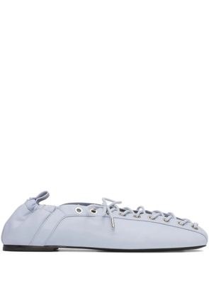 GANNI lace-up ballet flats - Blue