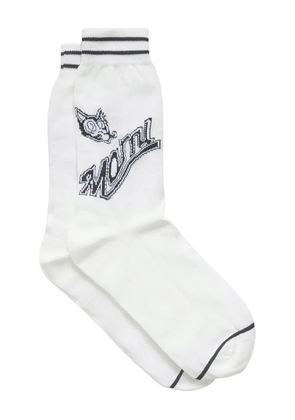 Marni embroidered-logo socks - White