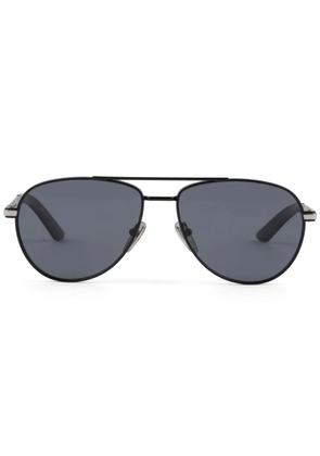 Prada Eyewear logo-plaque pilot-frame sunglasses - Black