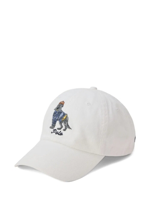 Polo Ralph Lauren embroidered dog-motif baseball cap - White