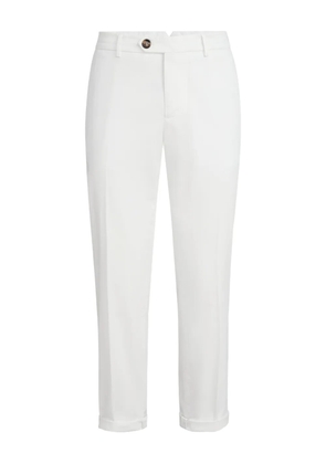 Brunello Cucinelli button-fastening belt-loops trousers - White