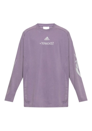 adidas long-sleeve graphic-print T-shirt - Purple