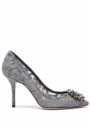 Dolce & Gabbana Taormina-lace crystal-embellished pumps - Grey