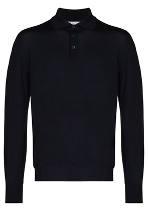 Brunello Cucinelli knitted long-sleeve polo shirt - Blue