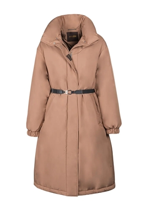 Moorer Eneida-Stp belted padded coat - Brown