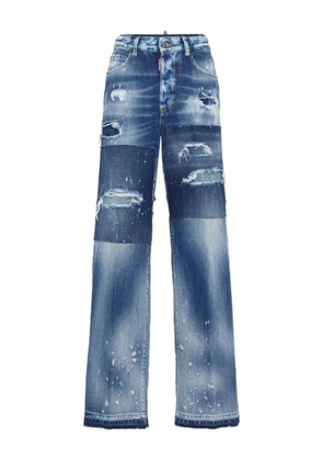 DSQUARED2 patchwork-embellished jeans - Blue