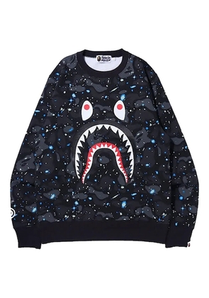 A BATHING APE® space camo shark crewneck - Black