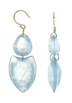 Ten Thousand Things 18kt yellow gold Double Heart aquamarine earrings