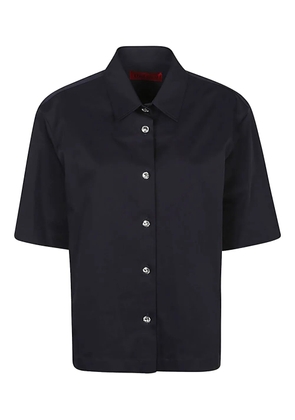 THELATEST jewel-button short-sleeve shirt - Black