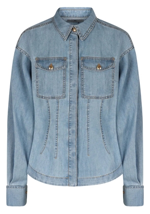 Elisabetta Franchi peplum denim shirt - Blue