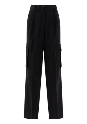 Herno pleat-detail cargo trousers - Black