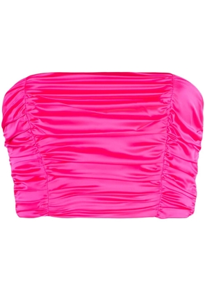 ROTATE BIRGER CHRISTENSEN ruched satin cropped top - Pink