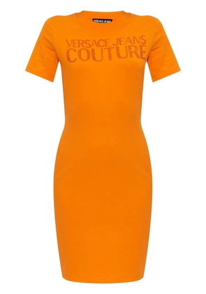 Versace Jeans Couture shimmer appliqué dress - Orange