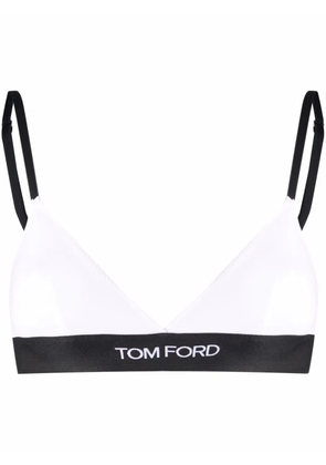 TOM FORD waistband-logo triangle bra - White