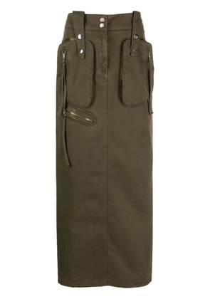 Blumarine mid-rise cotton maxi skirt - Green