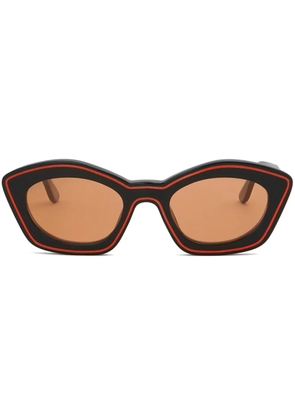 Marni Eyewear logo-print oval-frame sunglasses - Black