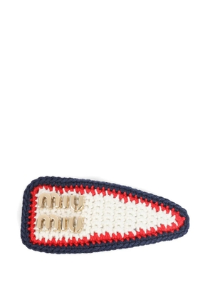Miu Miu crochet logo hair clip - White
