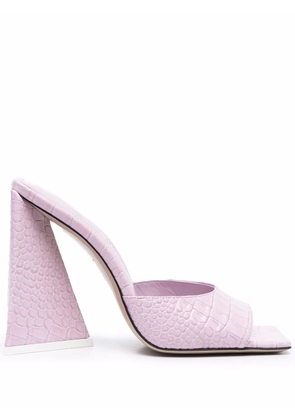 The Attico crocodile-effect leather sandals - Pink