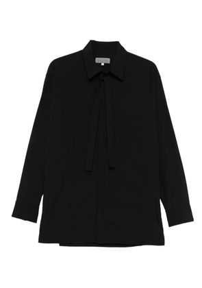 Yohji Yamamoto tie-neck pocket shirt - Black