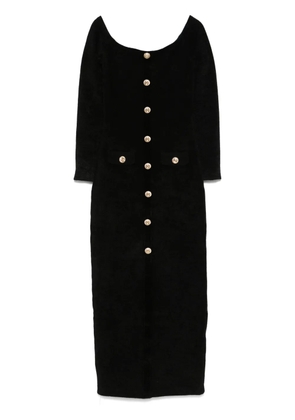 Self-Portrait chenille knit maxi dress - Black