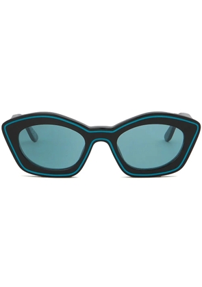 Marni Eyewear logo-print oval-frame sunglasses - Black