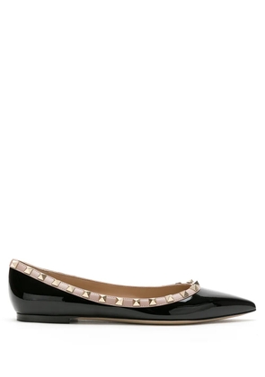 Valentino Garavani Rockstud patent leather ballet flats - Black