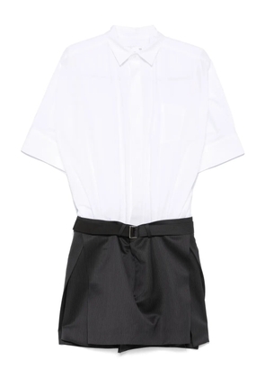 sacai panelled mini dress - White