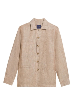 Brooks Brothers linen utility shirt jacket - Brown
