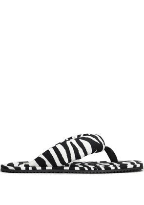 The Attico zebra-print flip-flops - White