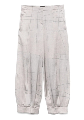 Giorgio Armani printed silk trousers - Grey