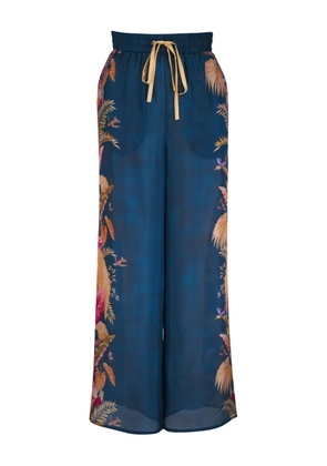 ZIMMERMANN floral-print trousers - Blue