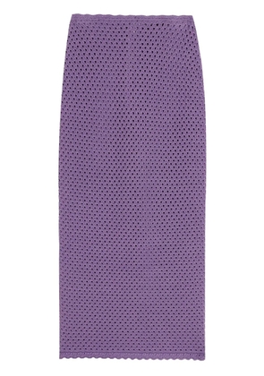Dolce & Gabbana crochet-knit midi skirt - Purple
