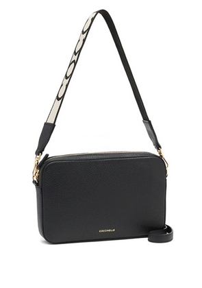 Coccinelle Tebe textured zip-top crossbody bag - Black