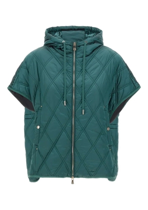ELENA MIRO` diamond-quilted hooded jacket - Green