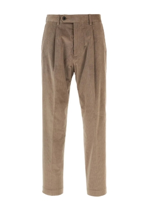 Paul Smith pleated-front corduroy trousers - Neutrals