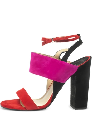 Paul Andrew pre-owned 120mm Xiamen block-heel colourblock sandals - Red