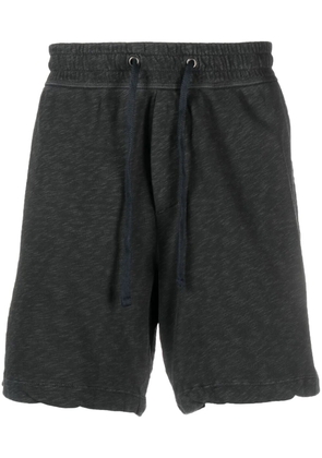James Perse mélange-effect cotton track shorts - Black