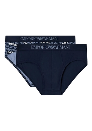 Emporio Armani logo elastic briefs (set of two) - Blue