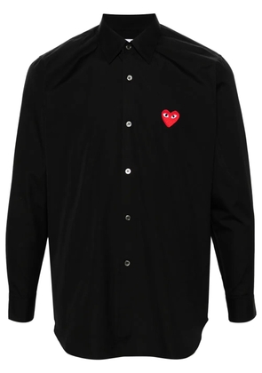 Comme Des Garçons Play Heart-patch poplin shirt - Black