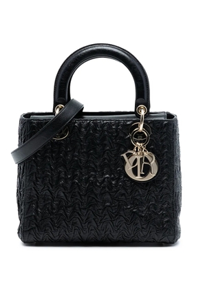 Christian Dior Pre-Owned 2019 Medium Wavy Crinkled Lambskin Lady Dior satchel - Black