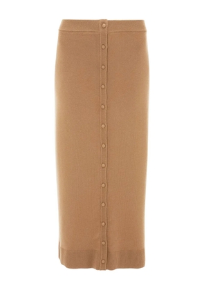 Victoria Beckham Button Detail midi skirt - Brown