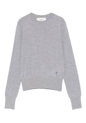 AMI Paris crew-neck wool-silk blend sweater - Grey