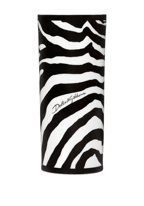 Dolce & Gabbana cylindrical zebra vase (10cm) - Black