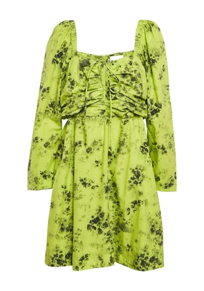 GANNI pre-owned ruched long-sleeve dress - Green