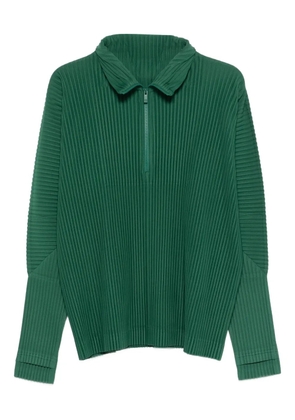 Homme Plissé Issey Miyake pleated half-zip T-shirt - Green