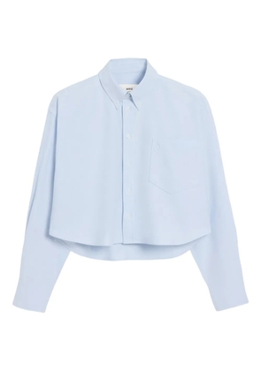 AMI Paris Ami De Coeur cropped oversized shirt - Blue