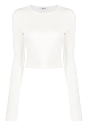 WARDROBE.NYC x Hailey Bieber HB ribbed-knit cropped T-shirt - White