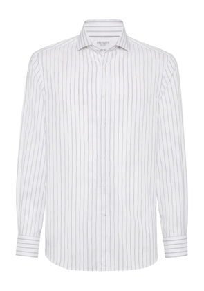 Brunello Cucinelli striped cotton shirt - White